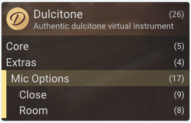 Filter card item tree selected