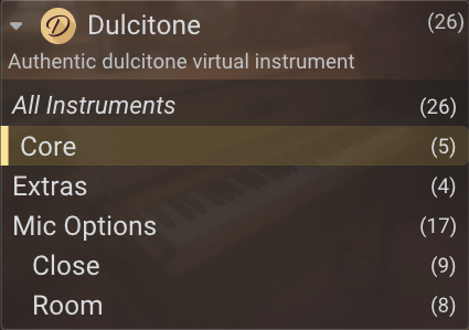 Filter card single item selected