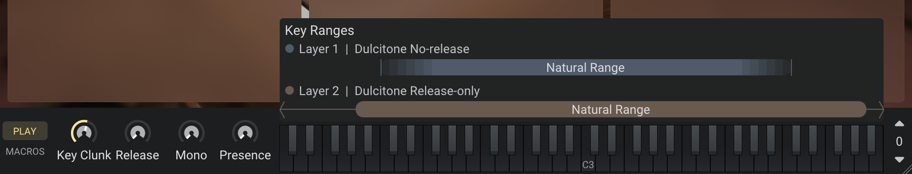 Enlarged key range view with named ranges, fades, and off-screen chevrons
