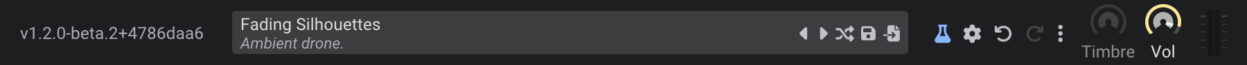 Floe's top panel showing the preset selector