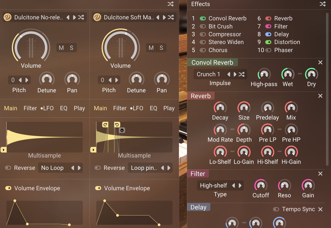 Floe's sound transformation features