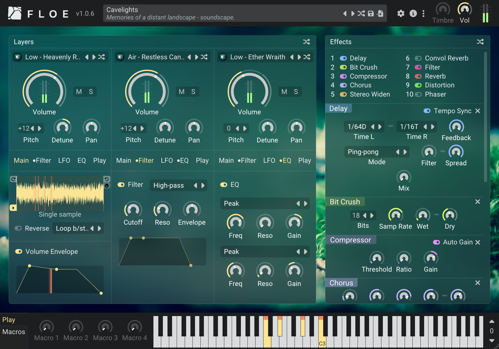 Floe complete interface showing all features